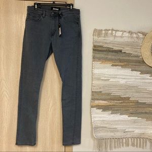 New Mens Revtown gray denim jeans taper leg 32x34